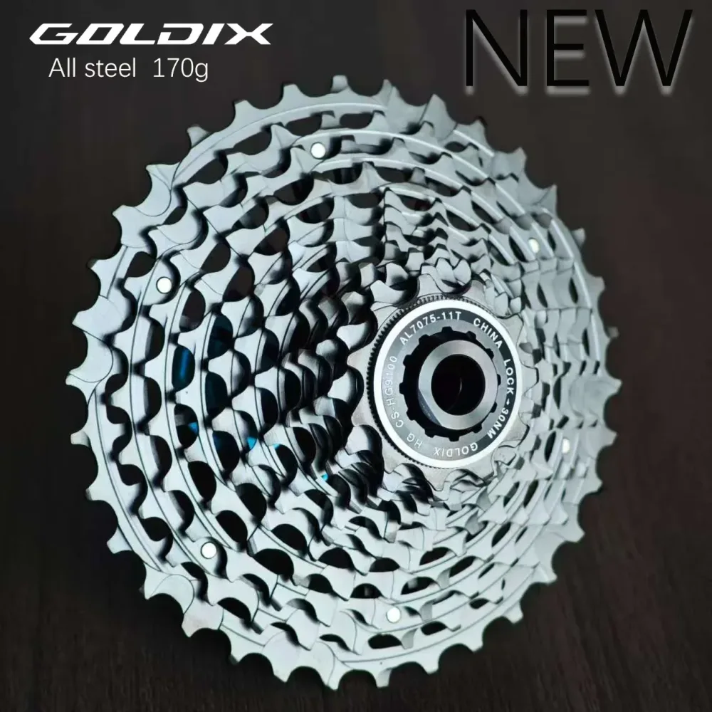 GOLDIX Ultraleichte CNC Schwarz Rennrad Kassette k7 11/12 Geschwindigkeit 32T 34T 36T 11V 12V HG Freilauf Hohl Fahrrad Kette Rad