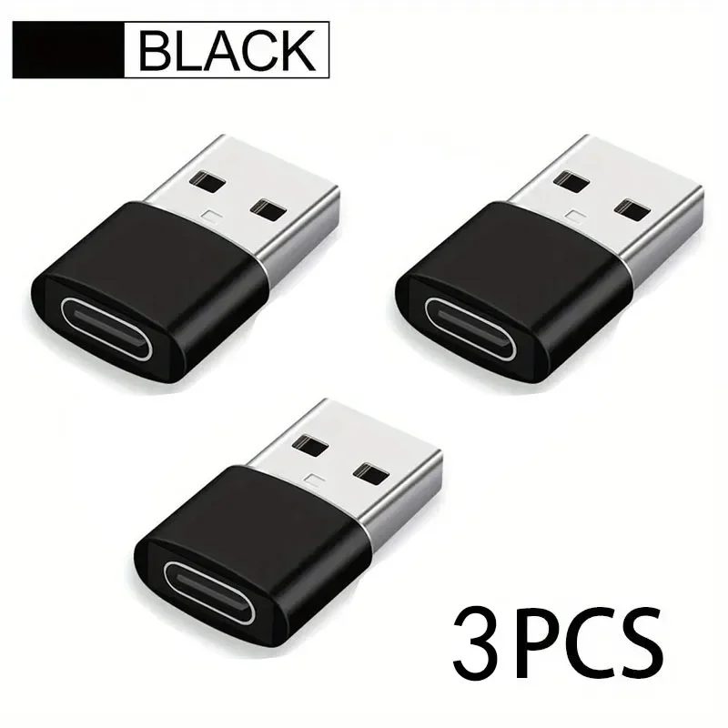 3er-Pack USB-zu-USB-C-Adapter, USB-C-Buchse auf USB-Stecker, superschnelles Laden und OTG-Konverter, kompatibel mit iPhone 15/14/13/12 P