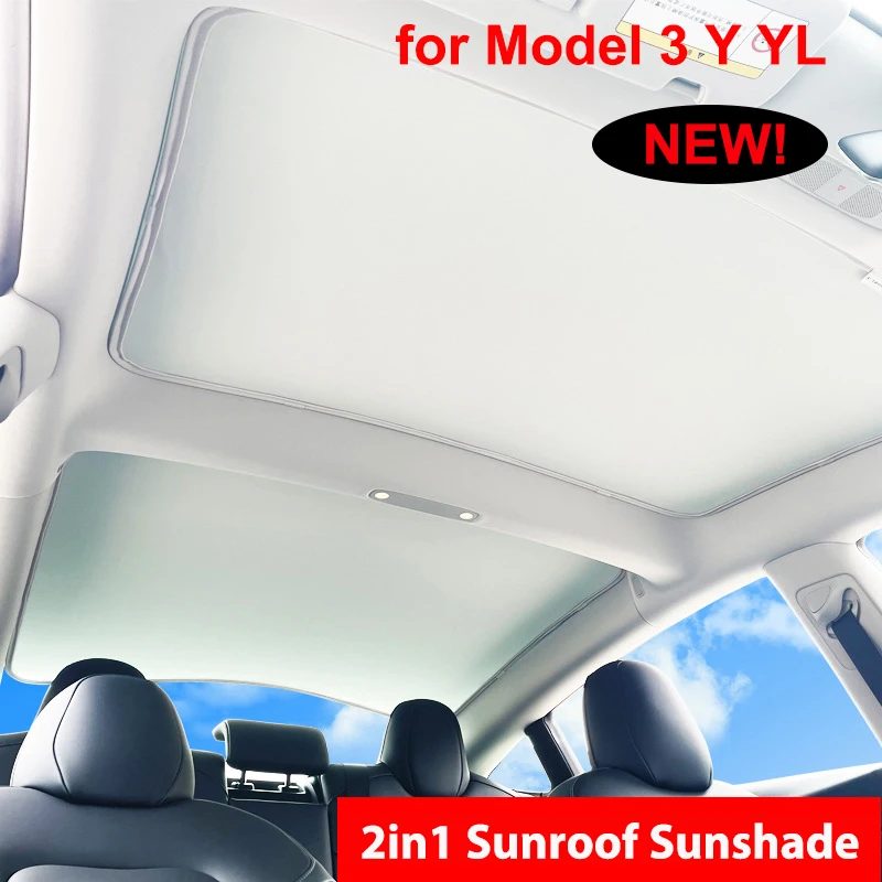 Sonnenschutz für Tesla Model Y YL Juniper Standard Model 3 Highland 2025-2019 2026 LAUNCH Eisstoff-Schnallen-Sonnenschutz für Front- und Heck-Schiebedach
