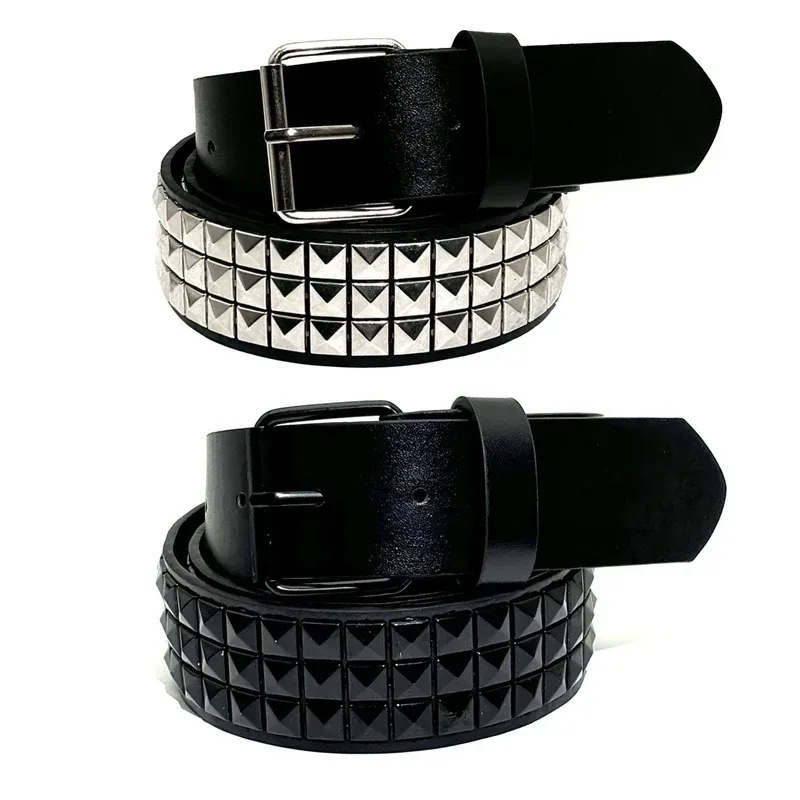 Pyramid Fashion Nietengürtel Herren & Damen Nietengürtel Punk Rock mit Dornschließe Drop Shipping Schwarz