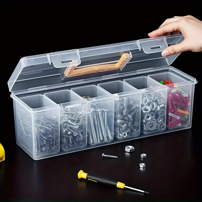 1/7-teiliges Werkzeugteile-Aufbewahrungsbox-Set, Werkzeug-Organizer mit mehreren Fächern, Sortierbox für Schrauben, Schraubenschlüssel, Hardware-Zubehör und Spielzeug