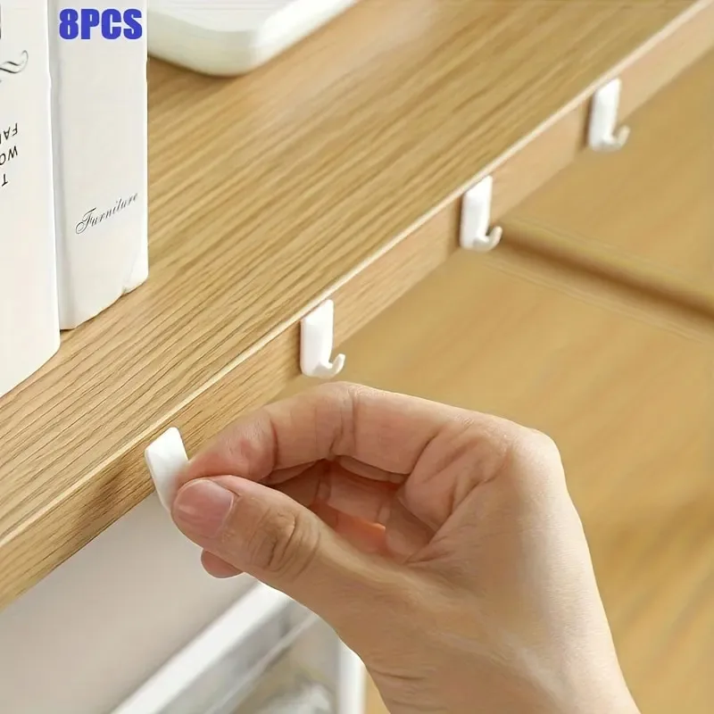 8 Stück Mini-Klebehaken, nahtlos, selbstklebend, ohne Bohren, selbstklebender Schlüsselhalter, kleine dekorative Haken