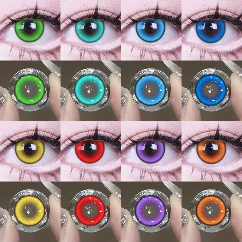 JeweLens Cosplay Myopie Farbkontaktlinsen Anime Schüler 6 Monate 1 Paar Halloween Niedlich 14,2 mm Softlens
