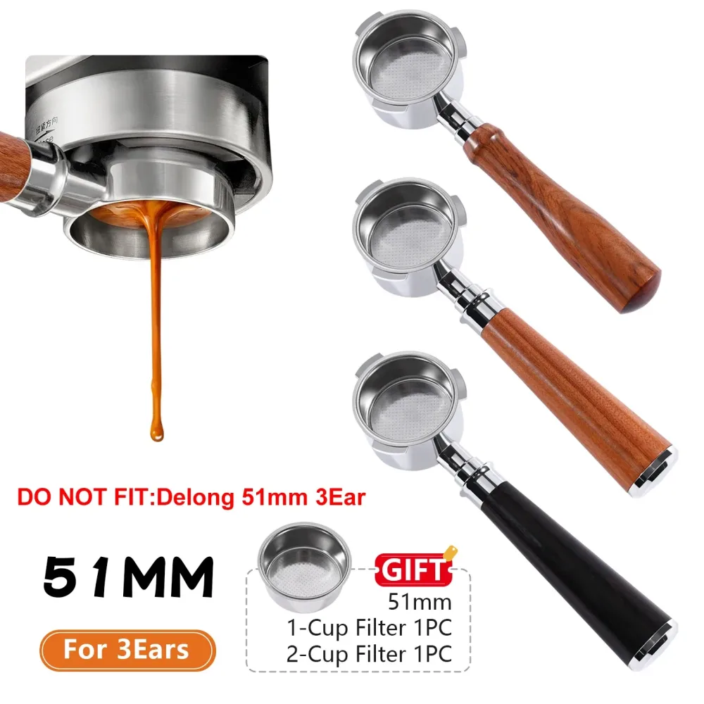Kaffee-Siebträger ohne Boden, 51 mm, für Homix H11 Oster Cecotec Hibrew 1 2Cup, Ersatzfilterkorb, Espresso-Maschinen-Zubehör