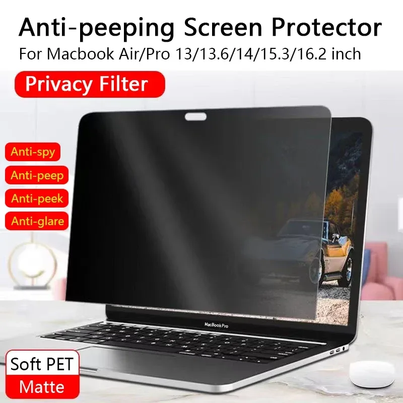 Sichtschutzfolie für Macbook 2020 Air Pro 13 A2337 14 15 16 Anti-Spy-Sichtschutzfolie Anti-Peep-Schutzfilter Anti-Peep-Blendschutz