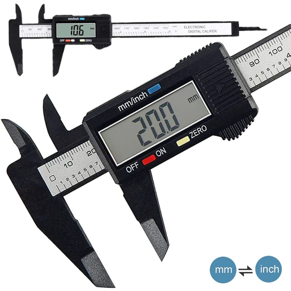 150mm 100mm Elektronischer Digitaler Messschieber Kohlefaser Zifferblatt Messschieber Mikrometer Messwerkzeug Digitales Lineal