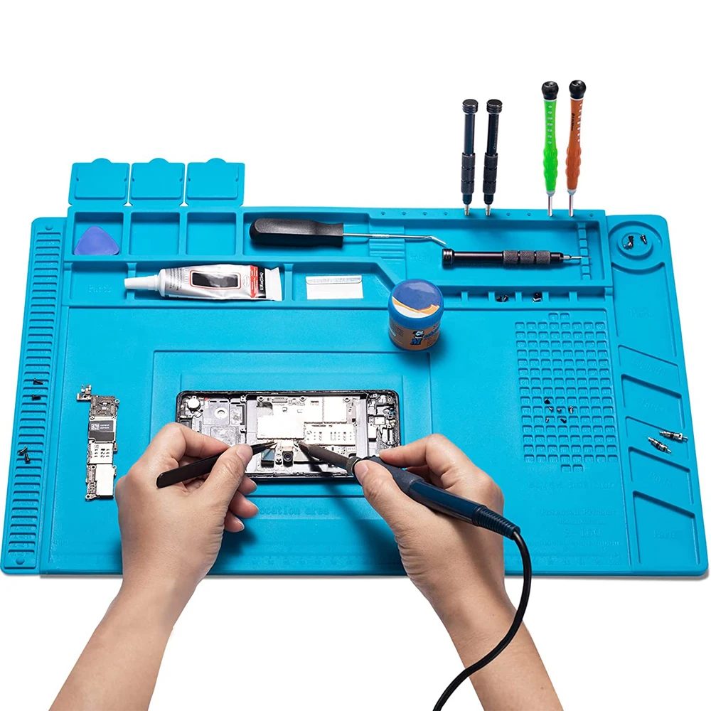 Löt stations matte Silikon arbeits matte hitze beständig 932 x f anti statische Magnet matte für die Reparatur von Laptop uhren für elektronische Telefone