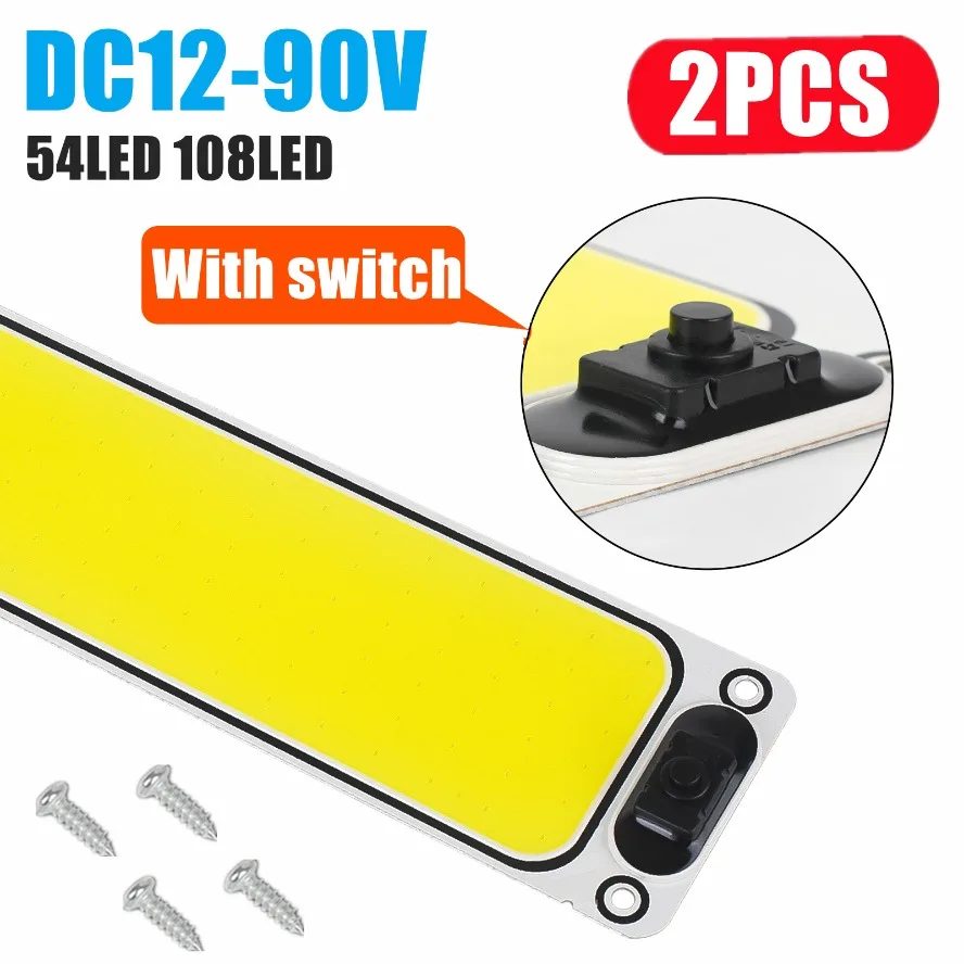 2 ~ 1PCS Ultra-helle LED Lichtquelle mit Schalter Chip Lesen Nachtlicht 12-90V Innen Licht decke Lampe Auto Camper Boot