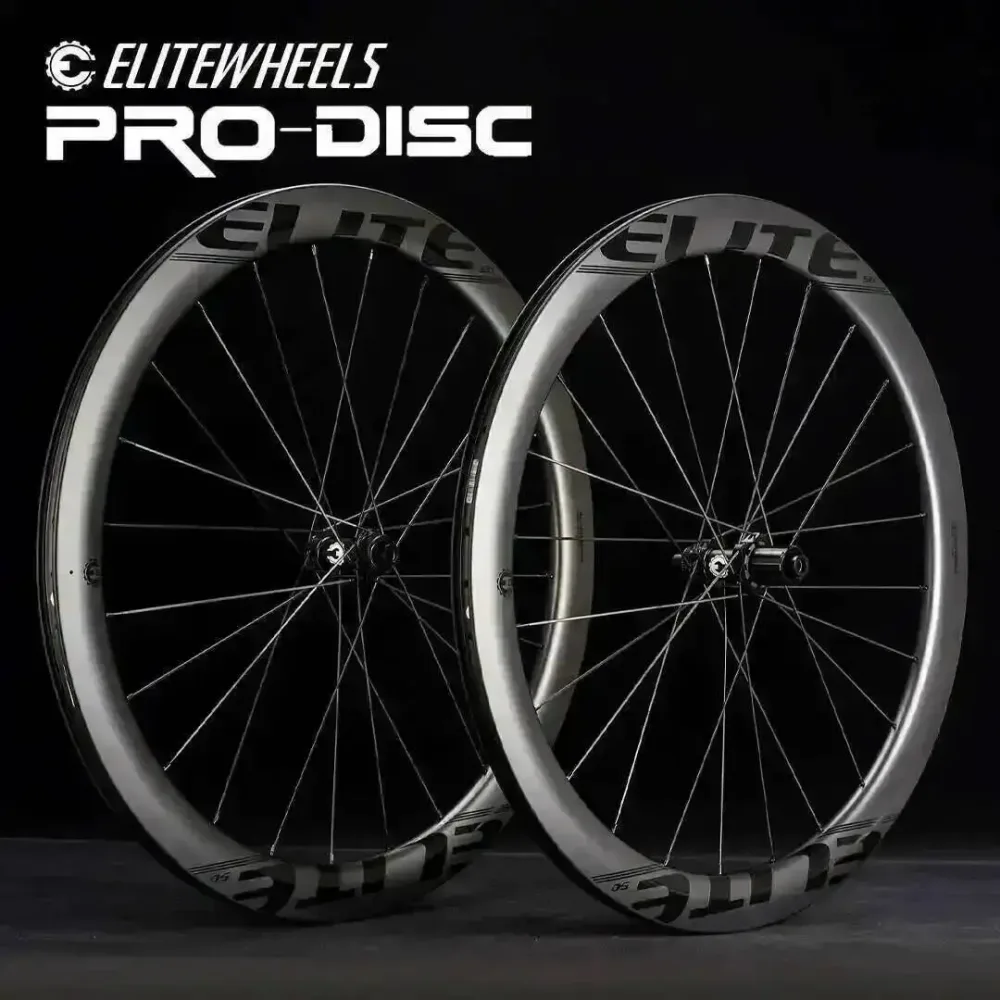 ELITEWHEELS Rennrad-Scheibenbremsen-Carbonlaufradsatz mit geringem Luftwiderstand, 38 50 55 60 82mm, 700c Gravel-Fahrradlaufräder, Clincher Tubeless