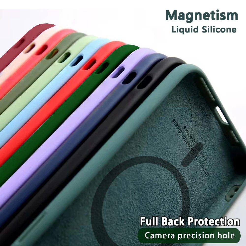Magnetische Flüssigsilikon Hülle Für Iphone 14 Plus 13 12 Mini 11 Pro Max X Xs Xr Xs Max Apple Magsafe Offizielles Original Magnet Case Kamera Genaue Lochposition