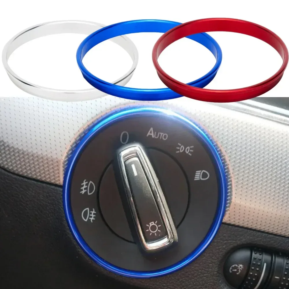 Auto Scheinwerfer Schalter Trim Ring Aufkleber Für Volkswagen VW Golf Tiguan MK2 T-ROC Golf Jett MK5 MK6 Passat B6 B7 CC Touran