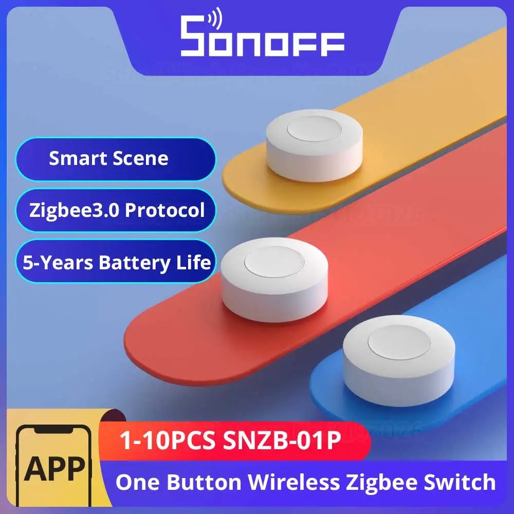 SONOFF SNZB-01P Smart Zigbee Wireless Switch 1?10 Stück Smart Scene über eWeLink Zwei-Wege-Steuerung mit TX Ultimate NSPanel Pro Switch