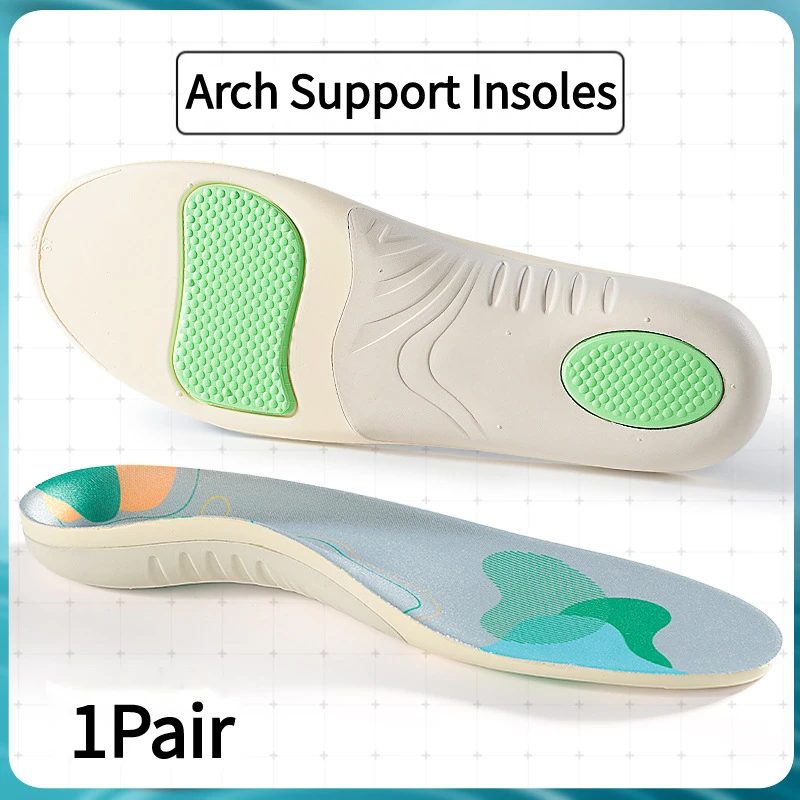 1 Paar orthopädische Einlegesohlen mit flachem Fuß, bequeme Einlegesohle zur Fußgewölbeunterstützung, Stoßdämpfung, Schuhsohle für Männer und Frauen, Sport-Einlegesohlen