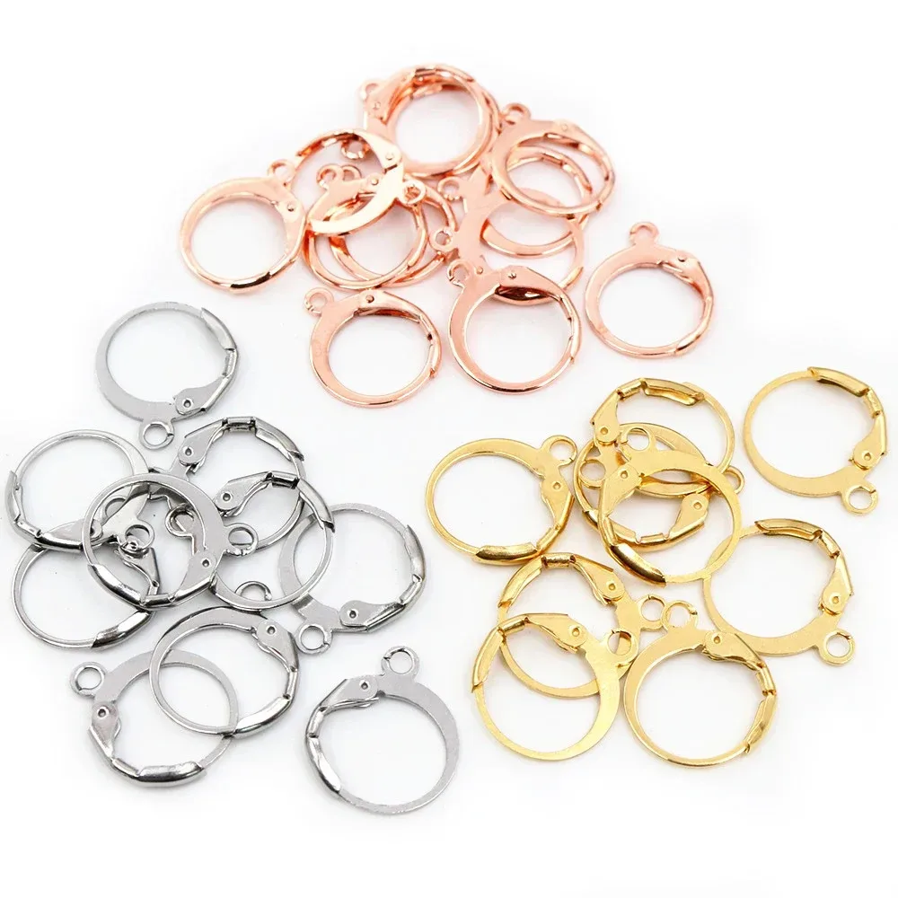 14x12mm 30 teile/los 316L Edelstahl Gold Hohe Qualität Ohrring Haken Draht Einstellungen Basis Einstellungen Ganze Verkauf
