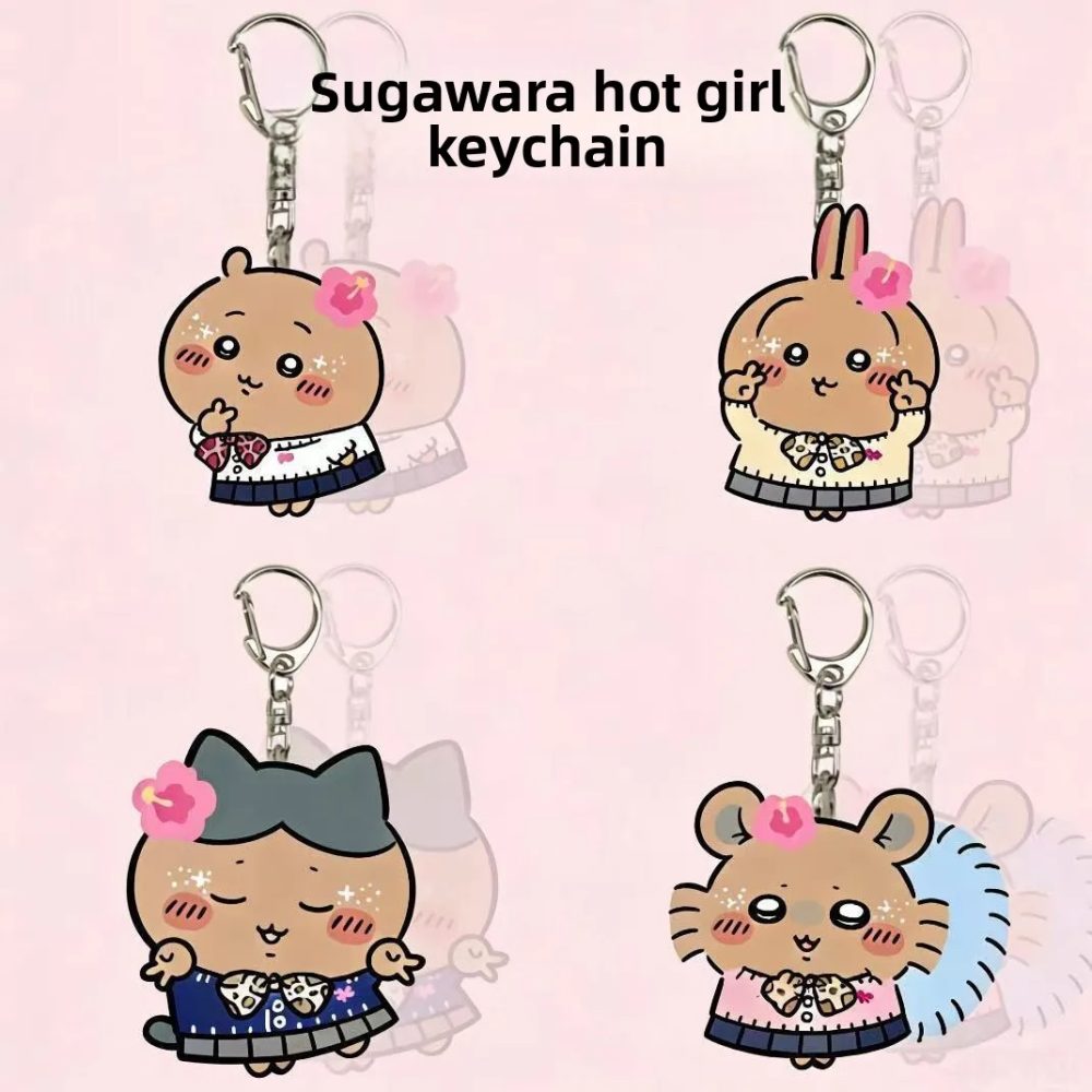 jiyi Shibuya Gal Acryl-Schlüsselanhänger Kawaii Anime-Puppe Hachiware Usagi Taschenanhänger Niedliches Geschenk Neues Mode-Accessoire Jungen Mädchen Set