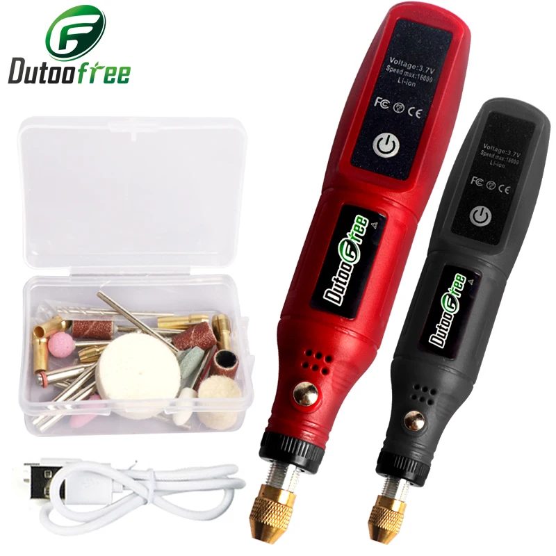 USB Cordless Rotary Tool Kit Holzbearbeitung Gravur Stift DIY Für Schmuck Metall Glas Mini Drahtlose Bohrer Mit 24PCS Zubehör