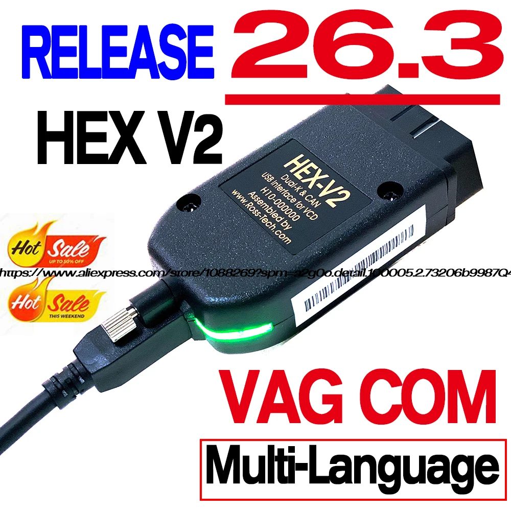 2026 VCDS VAGCOM Interface VAG HEX V2 Update 26.3 für VW, Audi, Skoda, Seat ? Mehrsprachiges Auto-Diagnosegerät VAGOM Tools