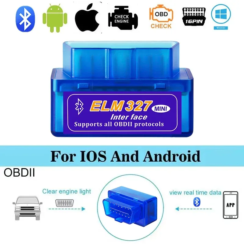 Mini elm327 v2.0 obd2 scanner code leser bluetooth auto diagnose tool für android/ios automotive fehler detektor