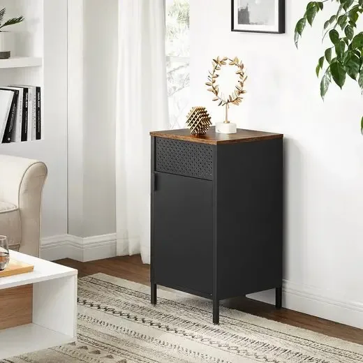 SONGMICS Sideboard Küchenschrank, Metallschrank, Tür mit Magnet, Stahlgestell