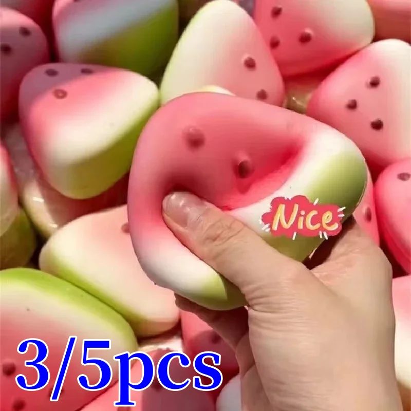 1/3/5 Stück Squishy Wassermelone Zappelspielzeug Anti-Stress Langsam steigende Frucht Prise Squeeze Stressabbau Lustige Druckminderer Prop