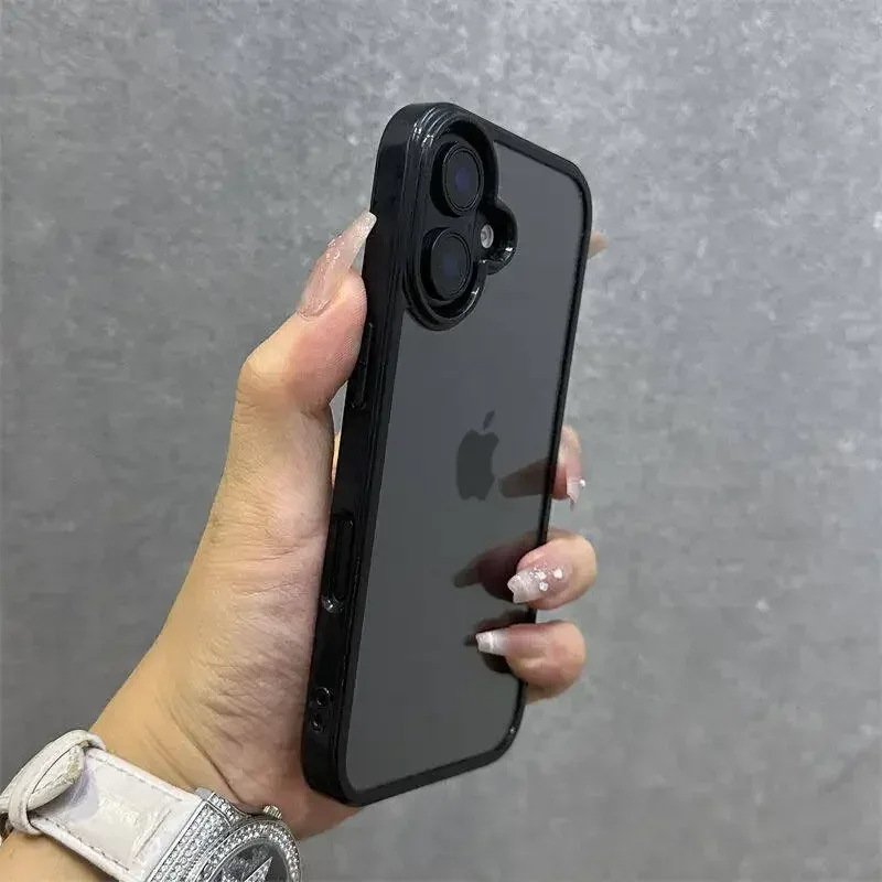 Luxuriöse Handyhülle in Bonbonfarben für iPhone 18 Pro 17 16 15 14 13 Mini 12 11 Pro Max Plus, transparente, stoßfeste Schutzhülle