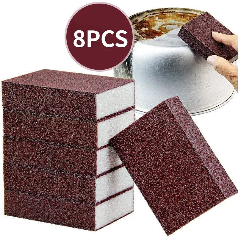 8/1Pcs Magie Schwamm Radiergummi Carborundum Entfernen Rost Reinigung Pinsel Entkalkung Sauber Reiben für Kochfeld Topf Küche schwamm