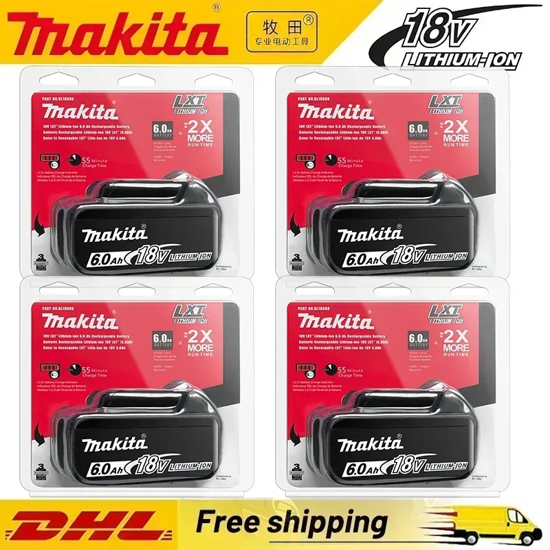 Makita 18V 6,0Ah Akku Original Lithium-Ionen Wiederaufladbarer Akku 18V 6000mAh Ersatzakku BL1860 BL1850 BL1860B