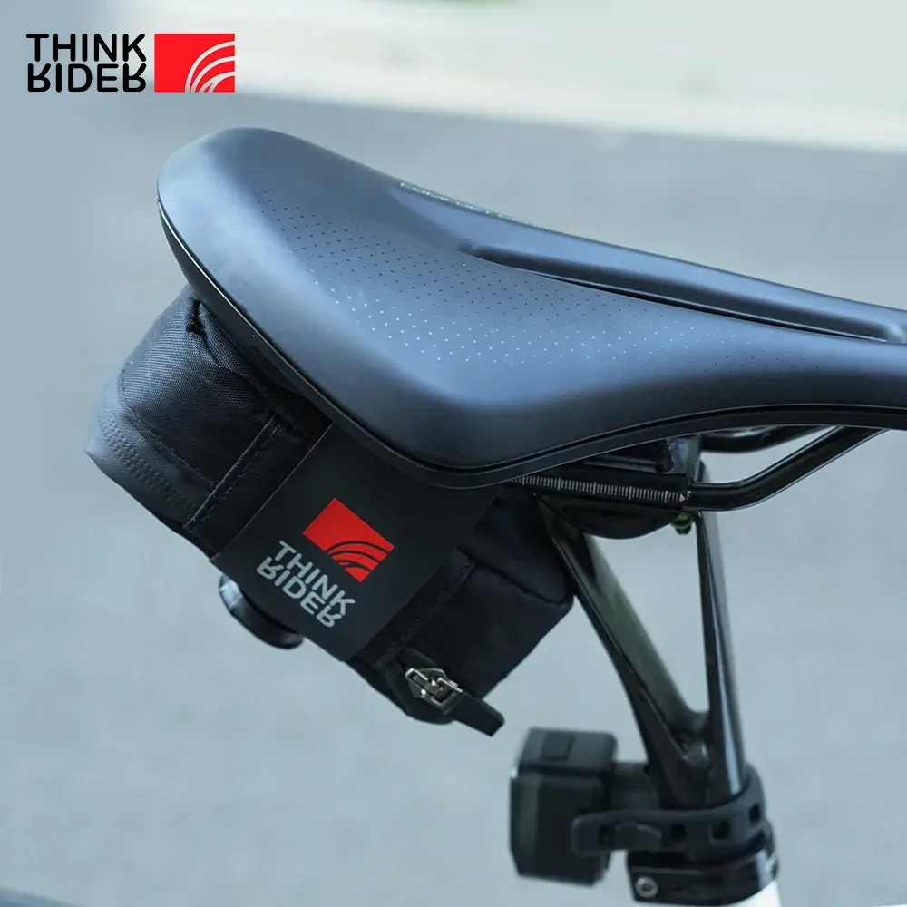 ThinkRider Fahrrad-Satteltasche, 0,4 l, tragbare Mini-Hecktasche, MTB, Rennrad, Werkzeugset, Reparaturtasche, reflektierendes Fahrradzubehör