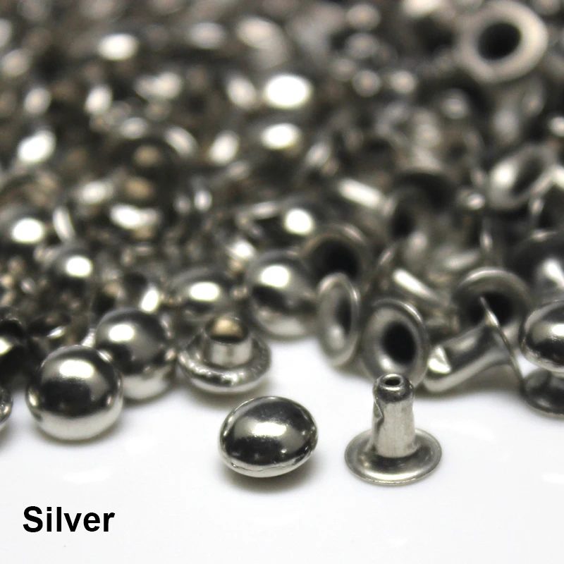 100 Sets Metall-Kuppelkappennieten, Pilz-Nieten, runde Nieten für Tasche, Kleidung, Kleidungsstücke, Schuhe, Haustier-Kragen-Teile, DIY-Zubehör