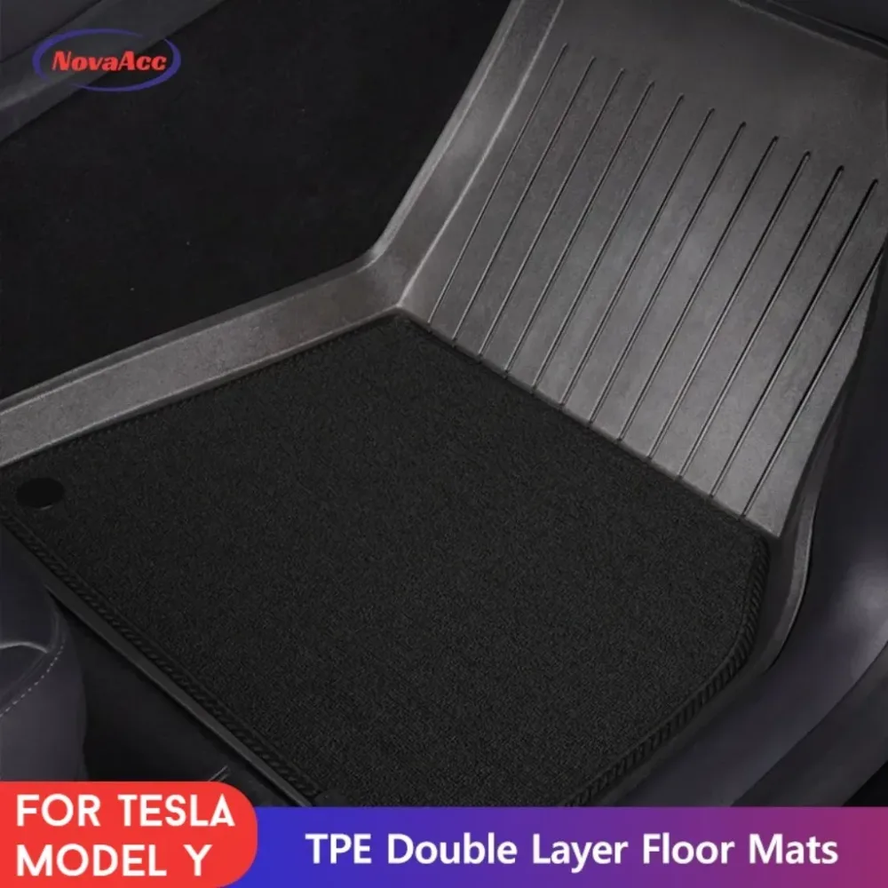 Für Tesla Model Y Juniper 2025+ 2026 TPE Fußmatten Wasserdicht Rutschfest Bodenbelag Kofferraummatte Zubehör Allwetter