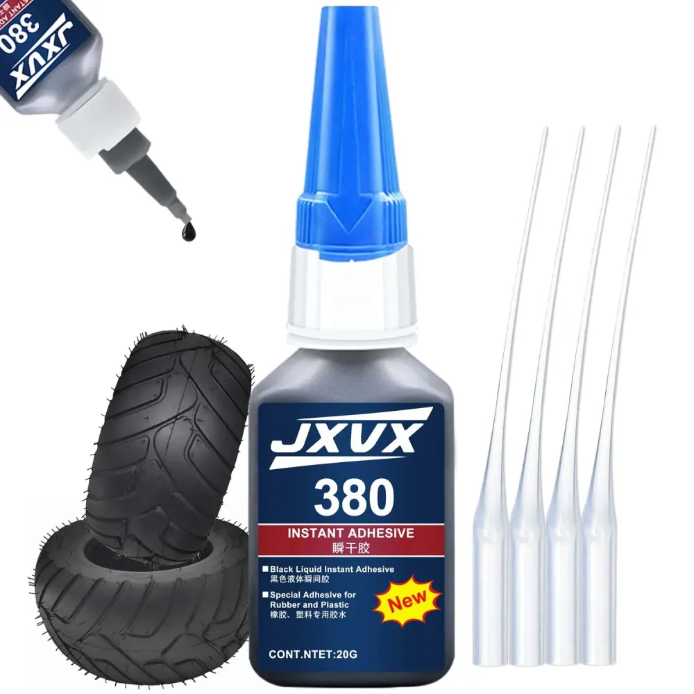 Schwarzer Gummikleber, 20g Hochleistungs-Gummiklebstoff Schnelltrocknend, Wasserdicht, Hitzebeständig für Seitenwände, RC-Reifen für Reifen, Schläuche.
