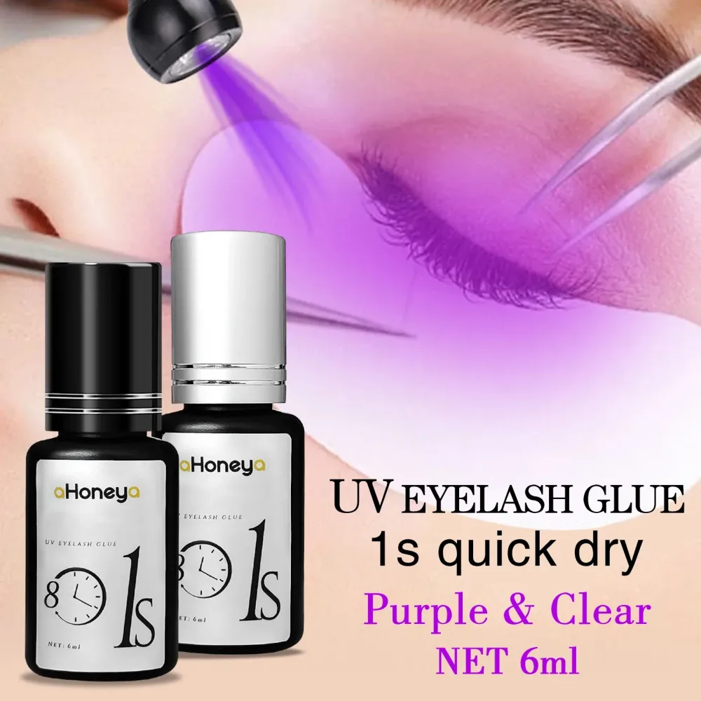 Salon UV-Wimperntransplantationskleber Lila UV-Wimpernkleber 6 ml hält 50?60 Tage wasserdicht und ölbeständig