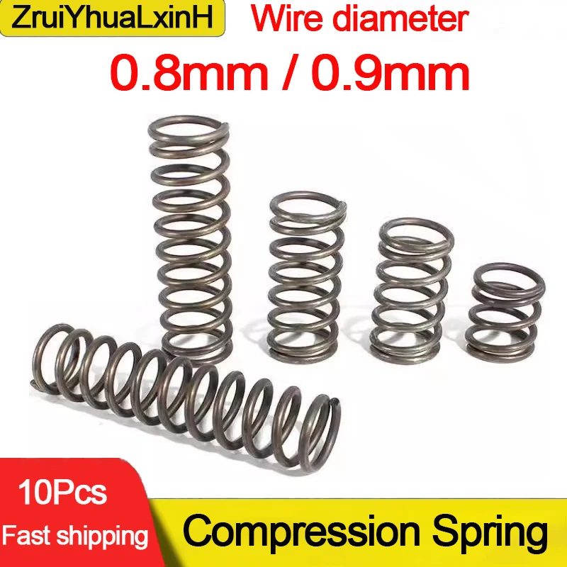 10 Stück/Los 0,8mm 0,9mm mikro kleine Druck feder oder 5/6/7/8/9/10/11/12/13/14/15/16mm Länge 5mm bis 50mm