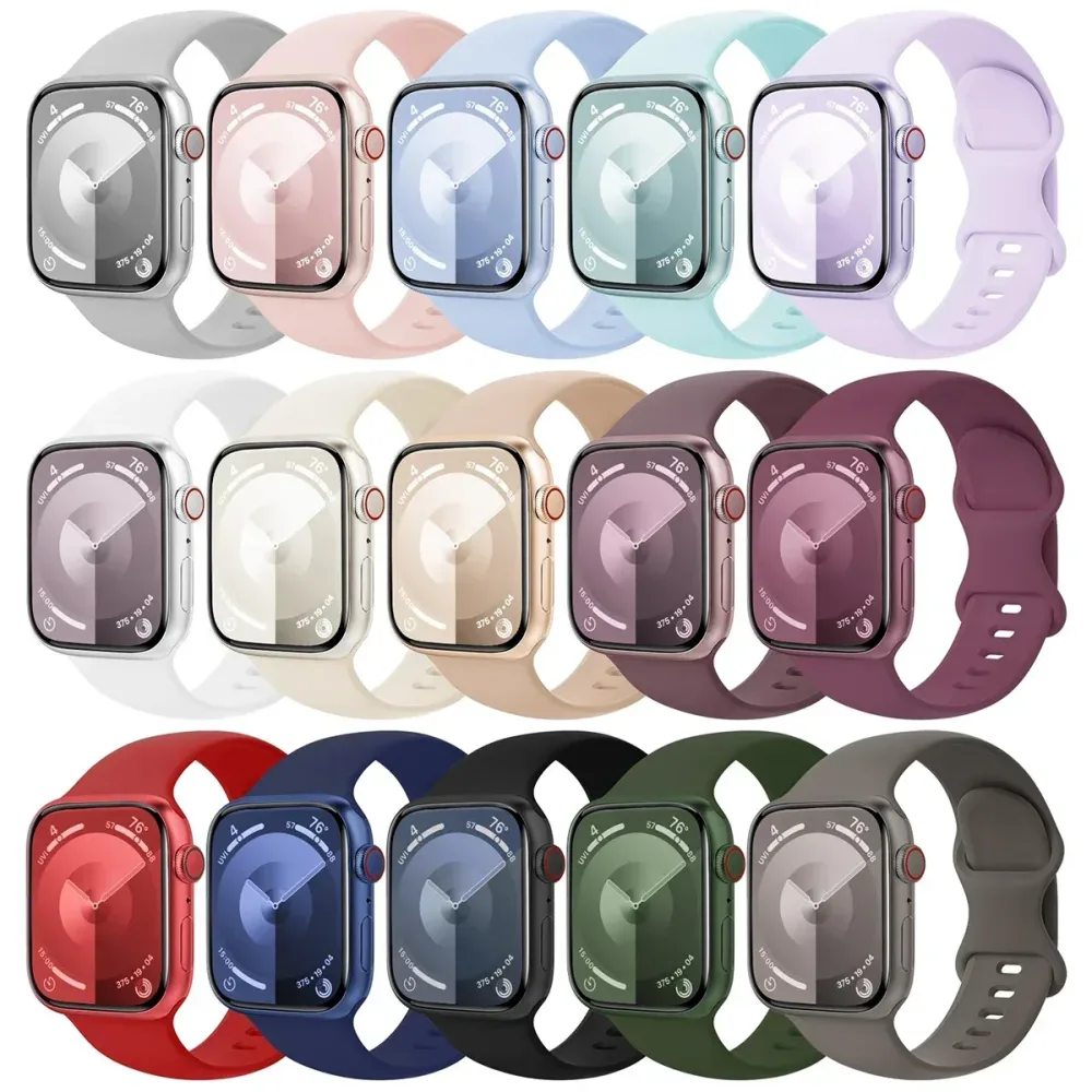 Silikonband für Apple Watch Armband 44mm 45mm 40mm 41mm 42-38mm 45mm Sportarmband iwatch Serie 8 7 6 5 4 3 SE 9 Ultra 2 49mm