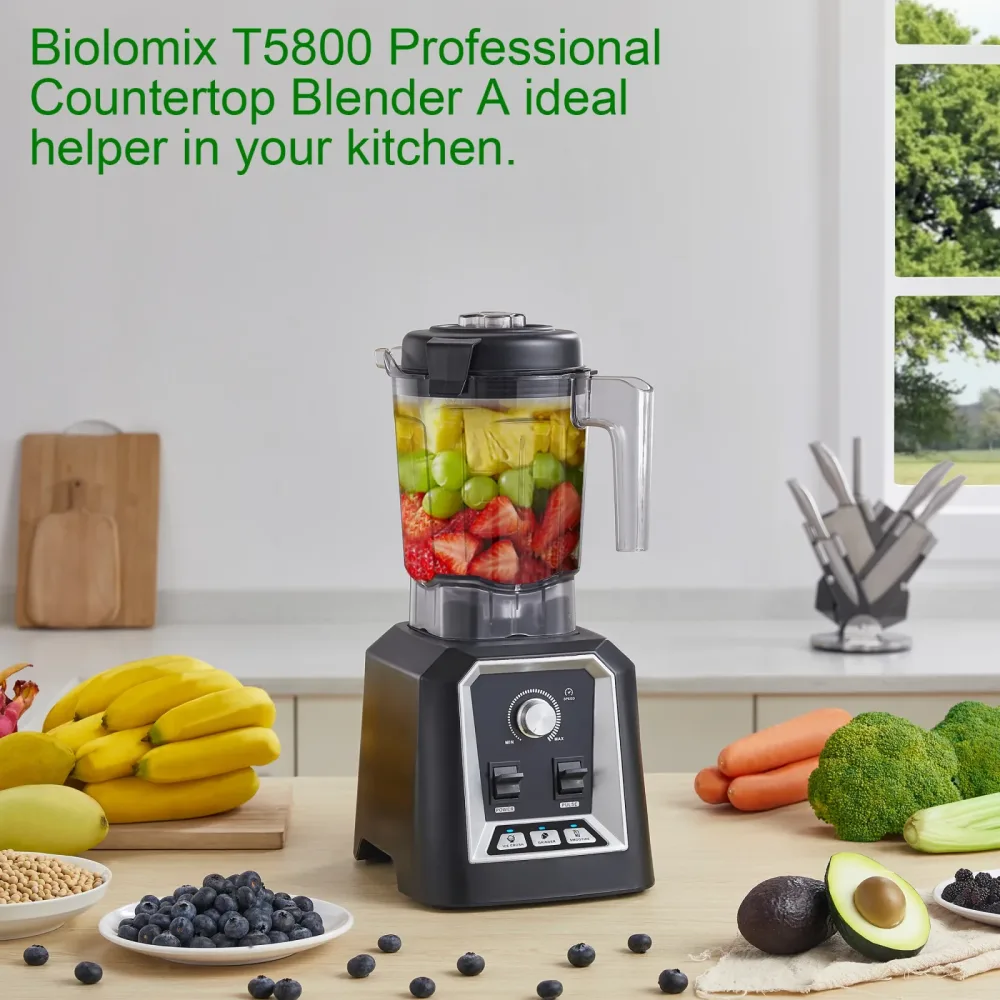BioloMix 2L Low-Profile Küchenmixer ? Eingebaute automatische Programme, BPA-freier Behälter für Smoothies, Säfte, Eiscrusher und als Küchenmaschine nutzbar
