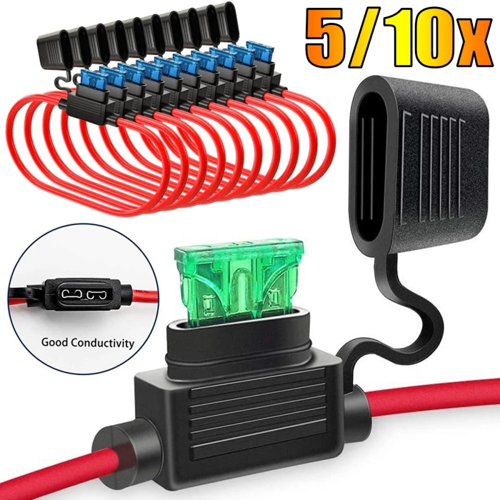 5/10Pcs Auto Mini Wasserdichte Sicherung Box Klinge Adapter Splash-proof Box 12V 30A in Linie abschaltung Schalter Buchse Feuchtigkeit Beweis Sicherung Buchse