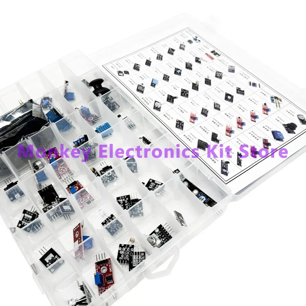 45-in-1-Sensormodule und 16-Arten-Starterkit für Arduino Raspberry Pi, besser als 37-in-1 mit Box DIY UNO R3 MEGA2560