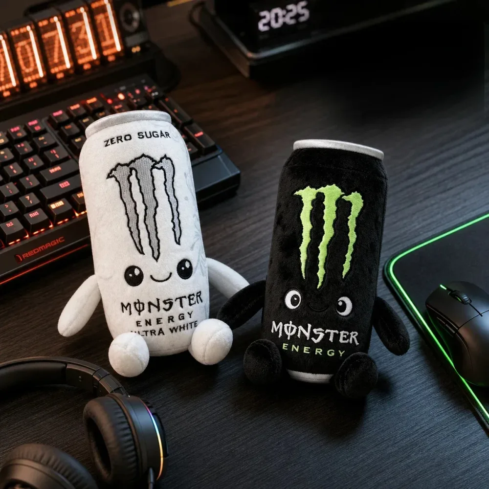 Weißes Energy-Drink-Dosenförmiges Ornament, Simuliert Zuckerfreies White Monster Energy-Drink, Figur für Fans, Schreibtisch- und Heimdekoration