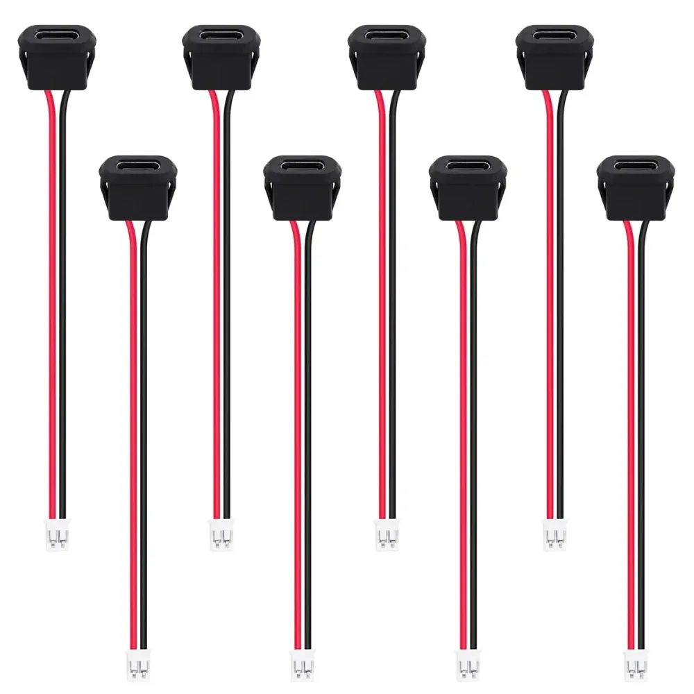 10PCSType-C Weibliche Chassis Wasserdicht Solder Draht Typ USB C Pigtail Kabel Verlängerung Power Kabel USB-C Stecker auf 2 Pin Blanken Draht