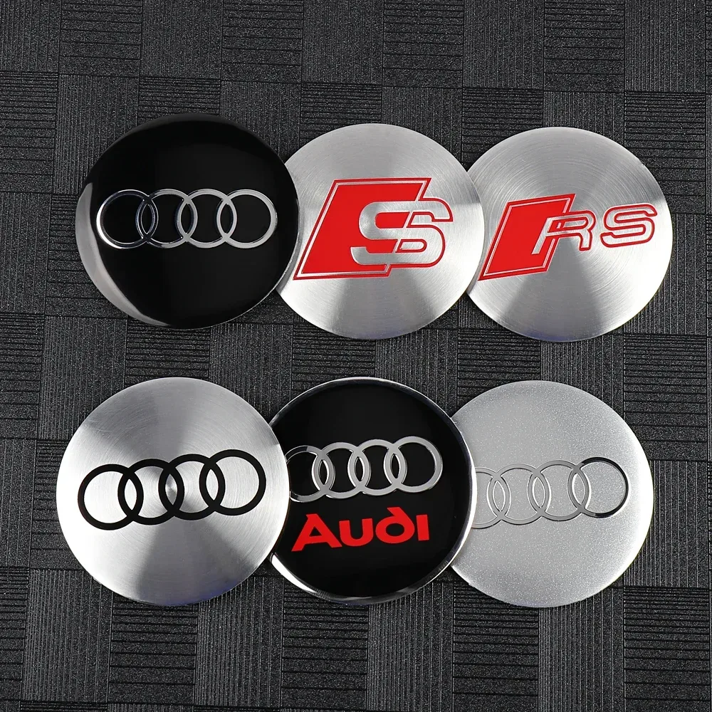 4er-Set 56MM Auto Radnabenkappen Aufkleber für Audi S RS Quattro Sline Q5 A7 8V A1 S4 Q3 B8 S6 Q8 B7 Q6 S7 C7 C6 Q4 Zubehör