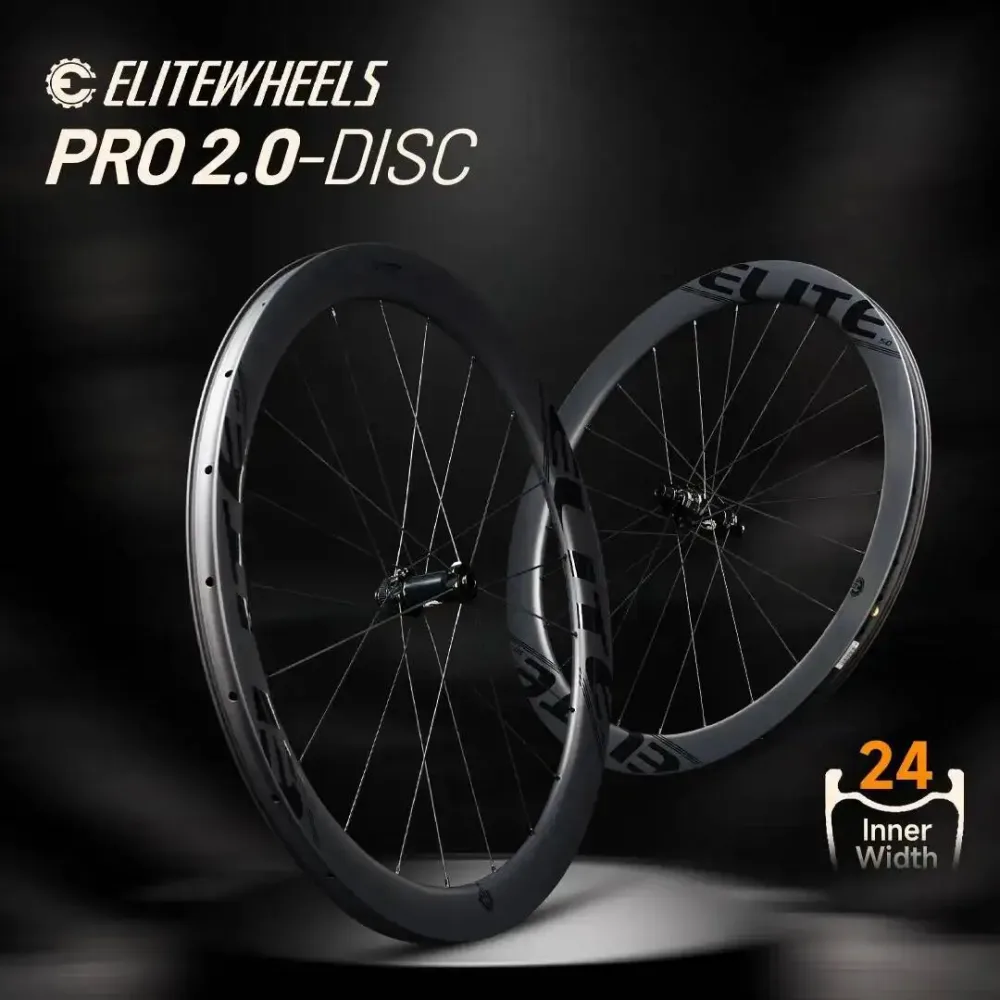 ELITEWHEELS PRO 2.0 Scheibenbremse Center Lock 36T Ratchet 700C Rennrad Carbon-Laufradsatz 40/50/65mm Profiltiefe Clincher/Tubeless