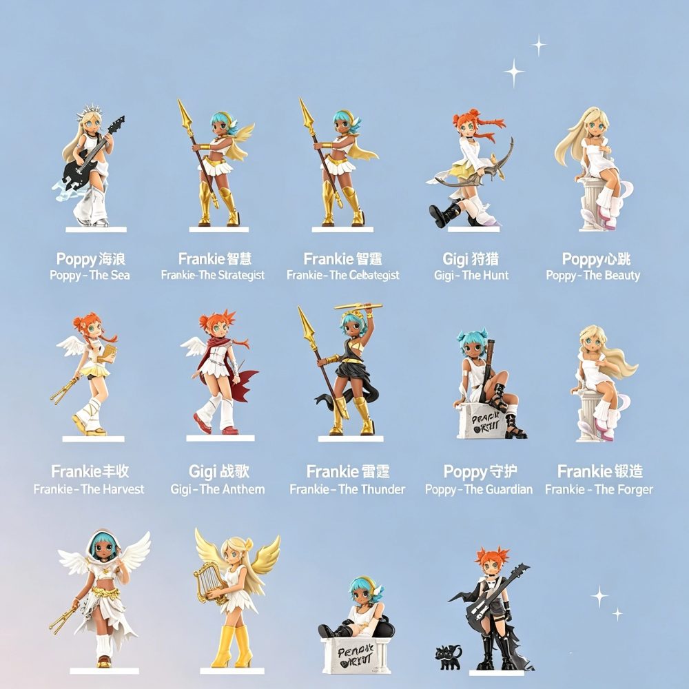 POP MART Peach Riot Power Chords Serie Blind Box Original Spielzeug Überraschungstüte Mystery Box Puppe Niedliche Anime-Figur Ornament Geschenk