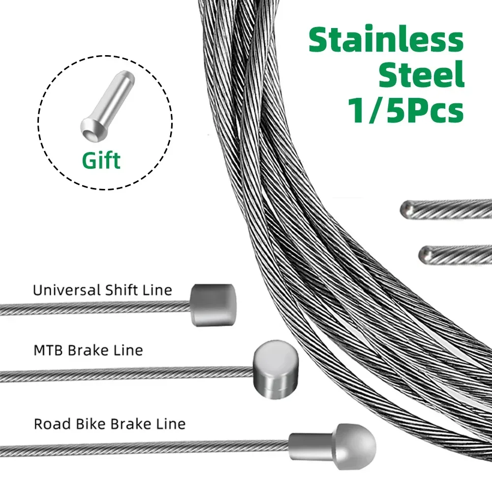 1/5Pcs Edelstahl Bremse Innen Kabel Linie MTB Mountain Road Fahrrad Fahrrad Schaltwerk Shift Draht 2100mm/1700mm/1550mm/1100mm