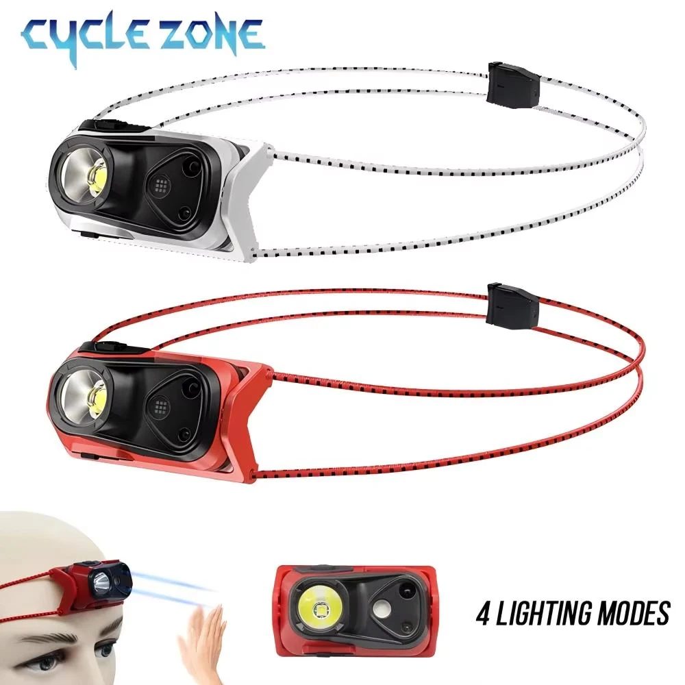 Tragbare XPG-Scheinwerfer-Sensor-Stirnlampe, Mini-Taschenlampe, USB wiederaufladbar, hohe Helligkeit, 4 Modi, Nachtarbeit, Stirnlampe