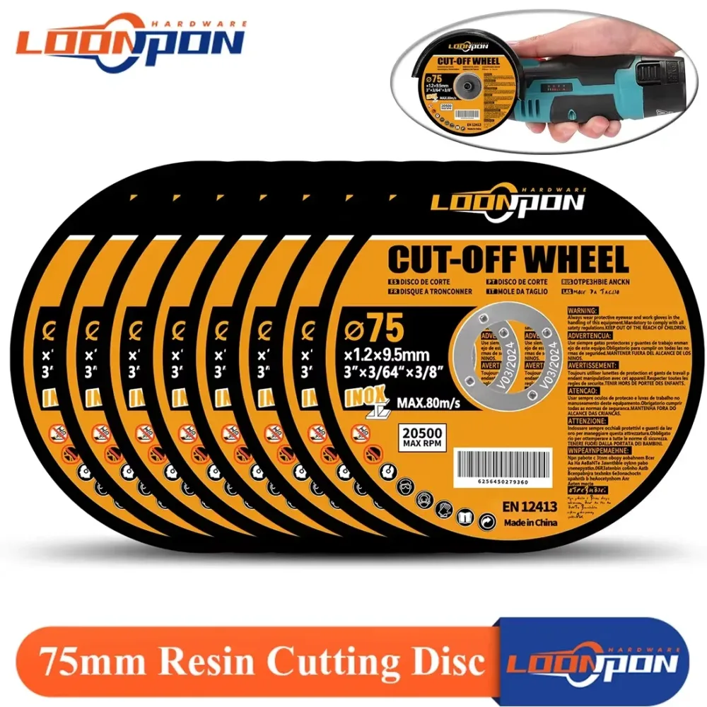 Loonpon 75mm/3 Zoll Harz schneid scheibe 9.5mm Bohrung Kreissäge blatt abgeschnittene Rad winkels chleif scheiben für Metall Edelstahl