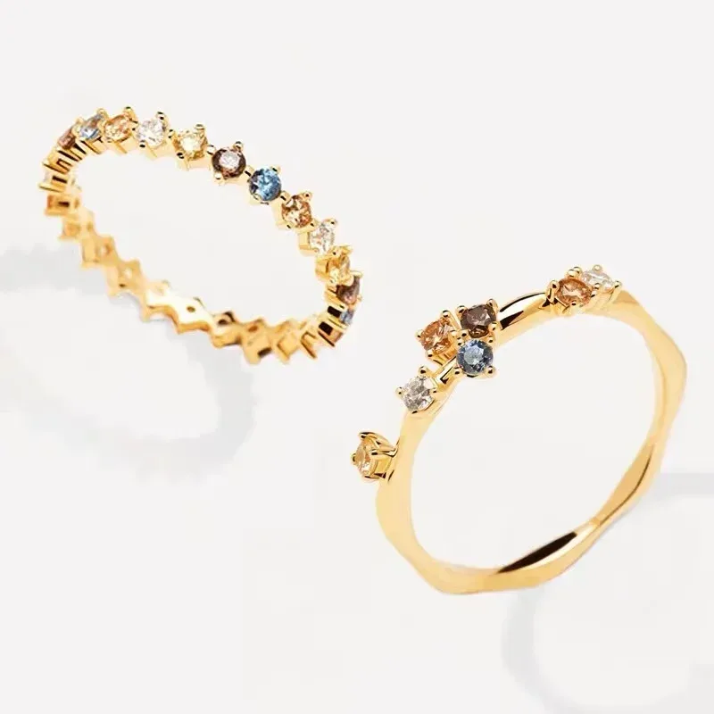 Neuer Ring aus 925er-Sterlingsilber mit Zirkon, einfacher Charme, Persönlichkeit, Damenring, Geburtstagsfeier, Geschenk für Freunde, exquisiter Schmuck