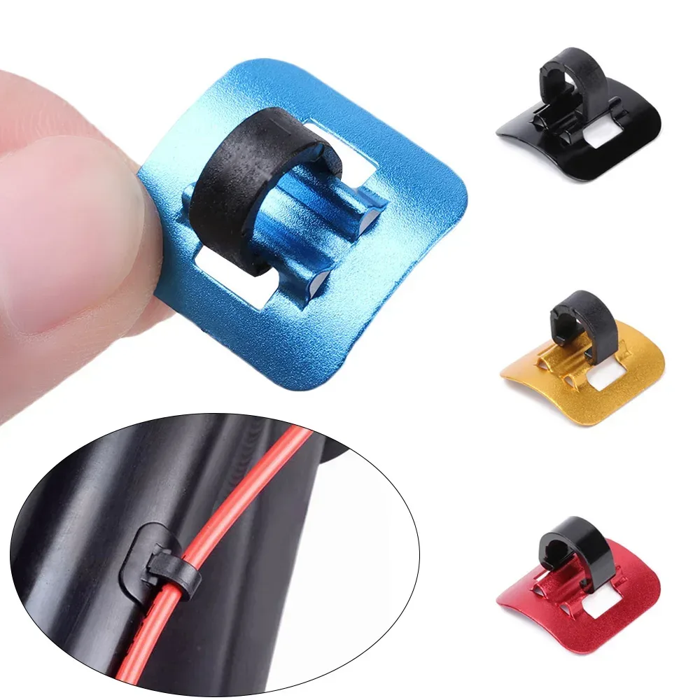 5/10Pcs Stick-on Kabel Guide Fahrrad Shift Bremse Gehäuse Linie Schläuche Schnalle Rohr Festen Clip Aluminium fahrrad Öl Rohr Klemme Adapter