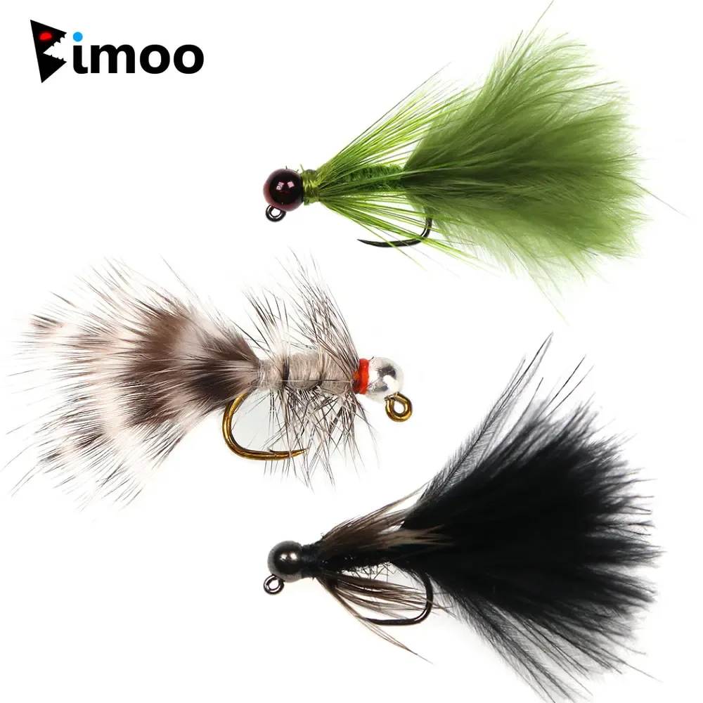 4~6 Stück # 10 # 12 Schnell sinkender Wolle-Bugger-Streamer aus Wolfram, barbless, Tan Jig Nymph, Fliegenköder für Forellen- und Barschfischen