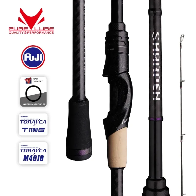 PURELURE SHARPEN Travel Soft Lure Long Spinning and Casting XF/MF Action Rods FUJI Components Bass Pike Rod Angelrutenrolle