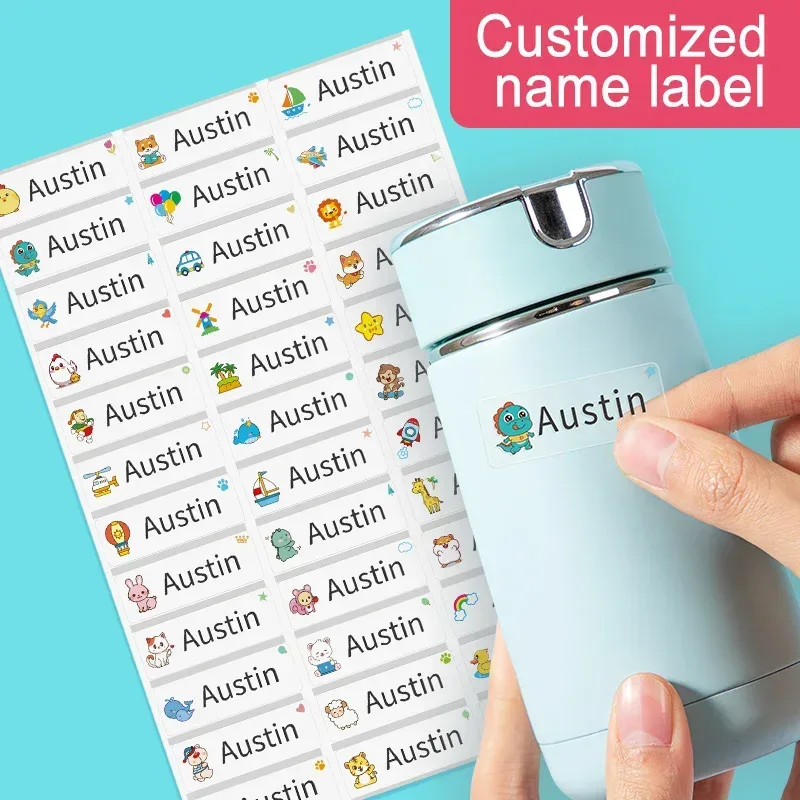 Benutzerdefinierte wasserfeste transparente Namensaufkleber ? personalisierte mehrsprachige Etiketten für Schulbedarf für Kinder (Hebräisch/Englisch/Spanisch)